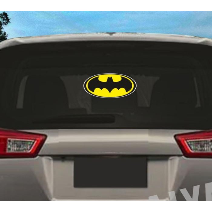 READY CUTTING MOBIL CUTTING STICKER BATMAN OVAL - KACA BELAKANG MOBIL