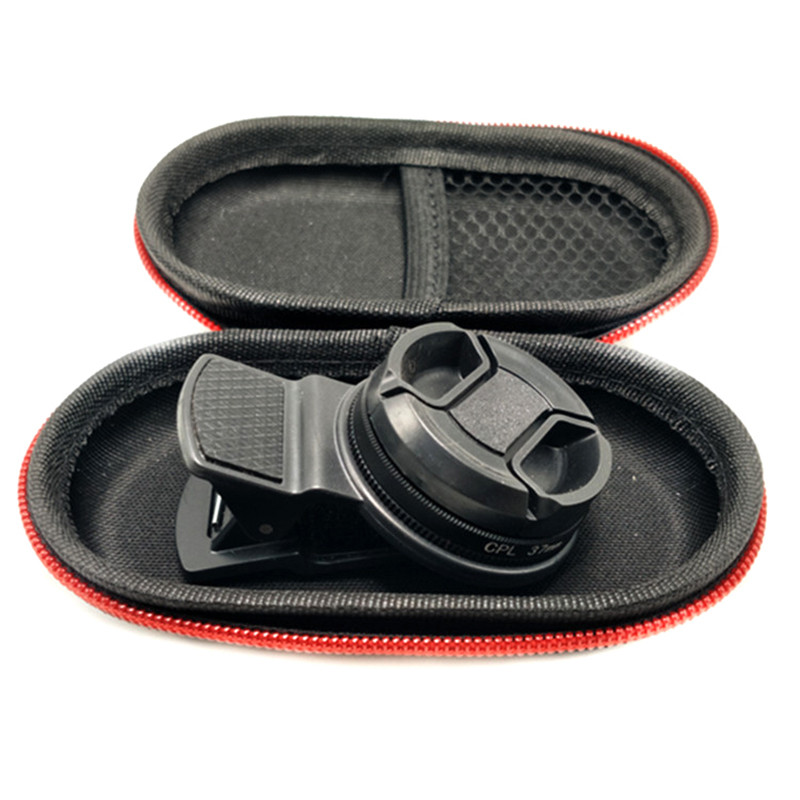 Universal Portable Professional Phone Polarizer Wide Angle Lens With Clip 37/52MM CPL Filter