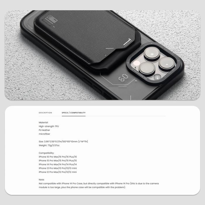 

Card Holder Magsafe Aulumu Vegan Leather Magnetic Flip Wallet Stand Dompet Kartu