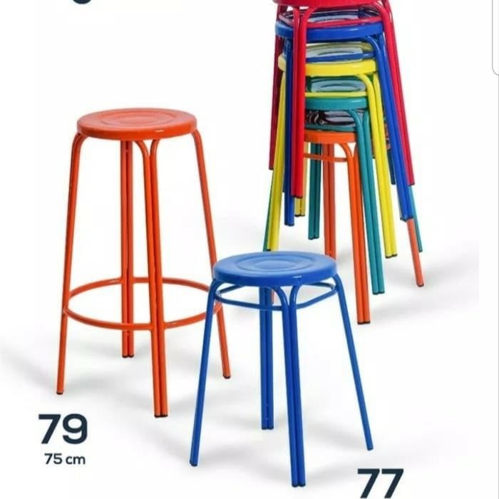 Kursi Dingklik 79, Kursi Besi Tinggi, Kursi Cafe, Kursi Bulat