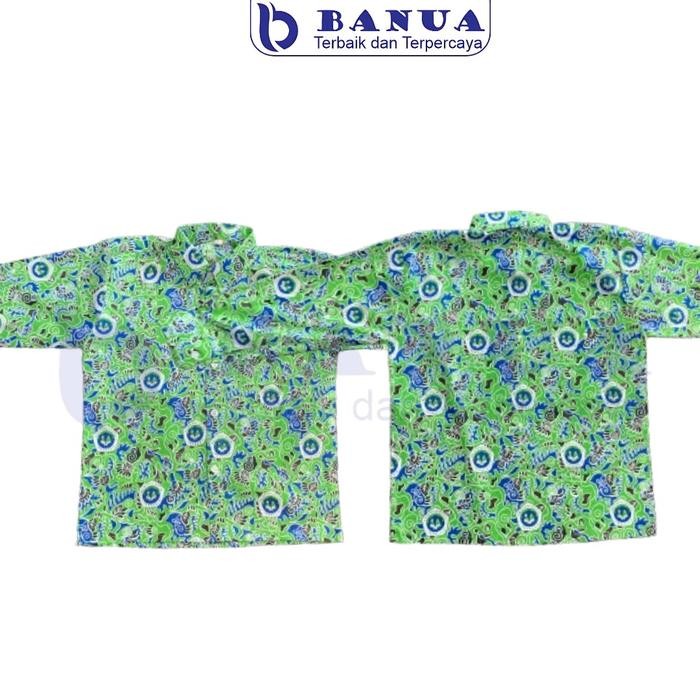 (Expert) Baju Seragam TK Seragam Batik TK Baju Batik Biru Motif Fashion Kemeja