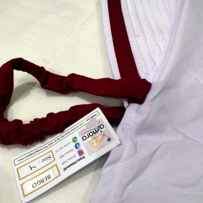 (Expert) Jilbab sekolah SD putih merah bahan adem (katun)