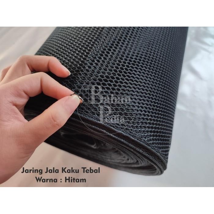 (Expert) [Meter] Bahan Jala Tebal Kaku Kain Jaring Lapisan 100 x 150 cm - Hitam