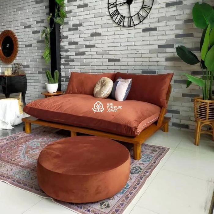Kursi sofa model jepang kayu jati