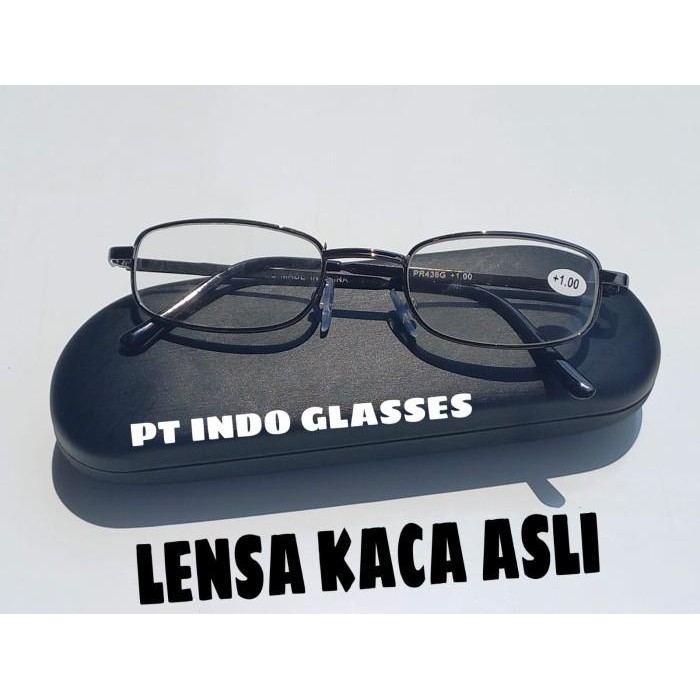 (Expert) Kacamata Baca Plus Lensa [ASLI KACA] Frame TITANIUM Pria Dan Wanita