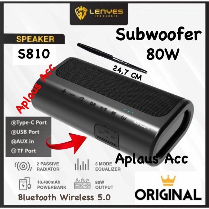 [Expret] Speaker Bluetooth Lenyes S810 TWS Original Subwoofer 80W Wireless