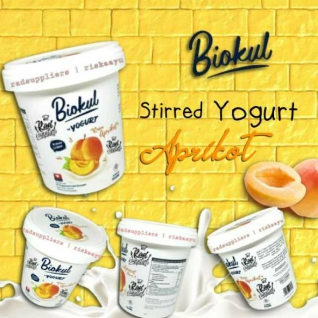 

(Expert) Biokul Stirred Yogurt APRICOT 1Liter, Yogurt Kental rasa Apricot, Premium Quality, BEST