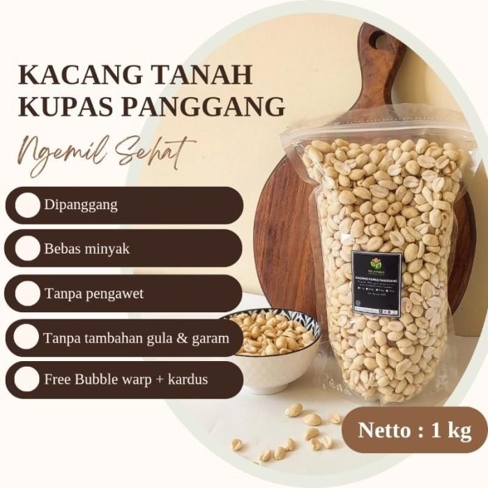 

(Expert) KACANG TANAH KUPAS PANGGANG 1 KG SIAP MAKAN - PREMIUM ROASTED PEANUT