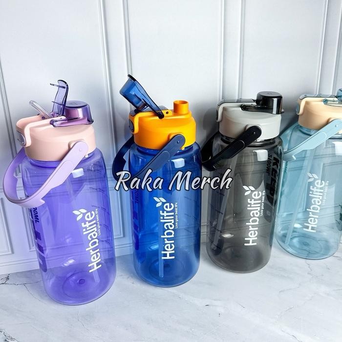 Botol minum herbalife 2 liter dengan sedotan BPA free