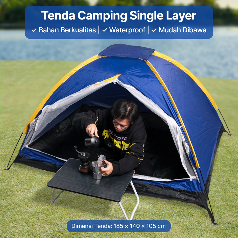 Tenda Camping Lipat Waterproof 2 Orang, Tenda Outdoor Anti UV & Anti Hujan, Ringan dan Mudah Dibaw