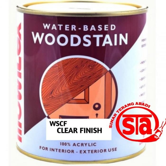 Mowilex water based woodstain (pelitur kayu mowilex) WSCF clear finish