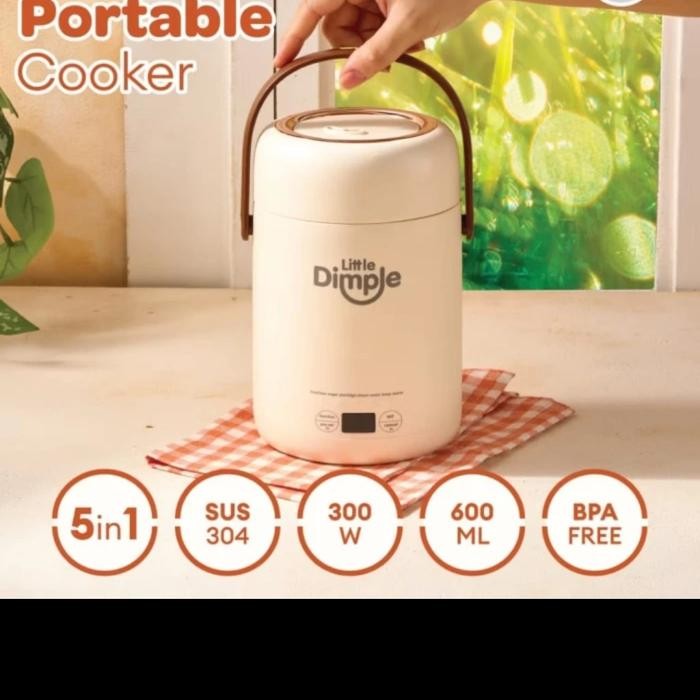 Little Dimple Mini Portable Cooker 5In1 , Rice / Low Sugar Rice, Bowl, Porridge, Steam & Keep Warm /