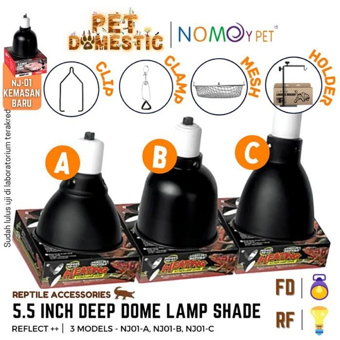 ALUMINIUM 5.5 INCH FITTING KERAMIK DOME LAMPU REFLEKTOR REPTIL SULCATA