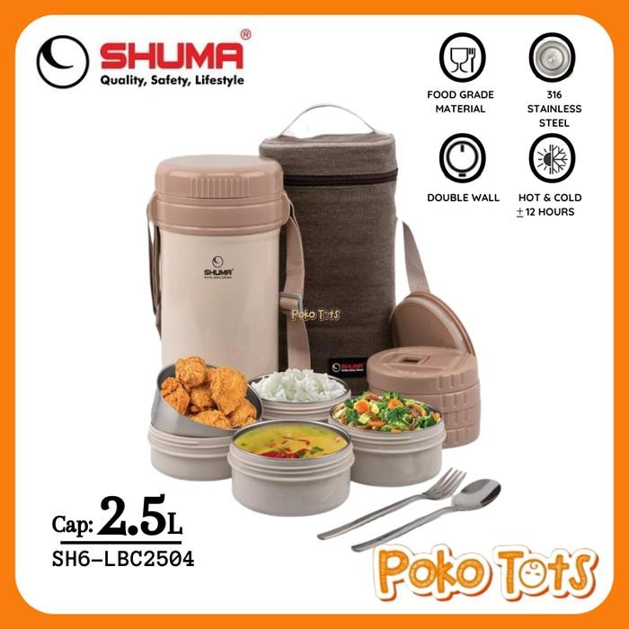 Shuma Vacuum Insulation Lunch Jar 2.5 Liter SH6-LBC2504 Rantang Makan Stainless Shuma
