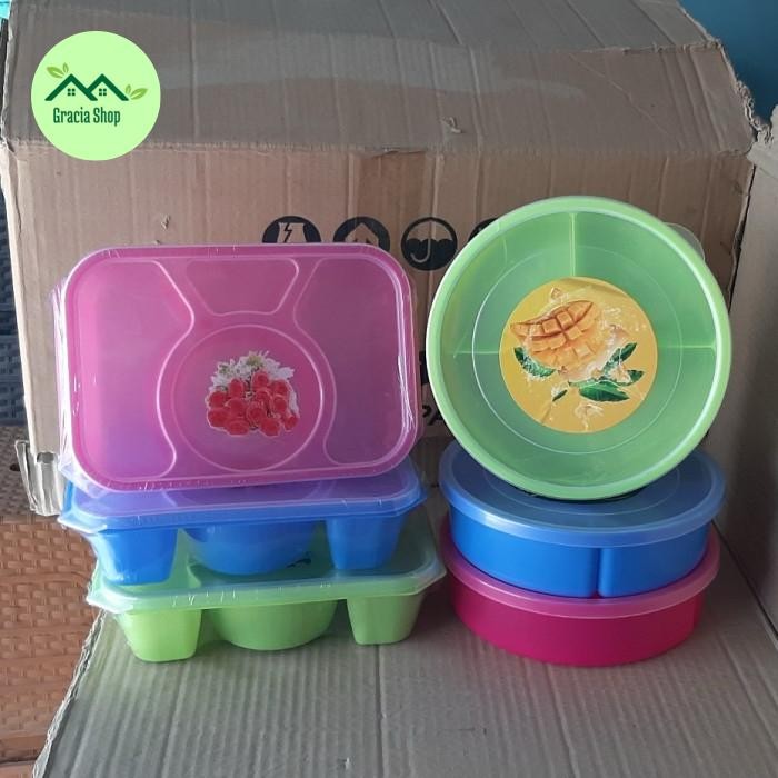 Tempat Kotak Makan / Bekal / Ompreng / Rantang Catering Plastik sekat