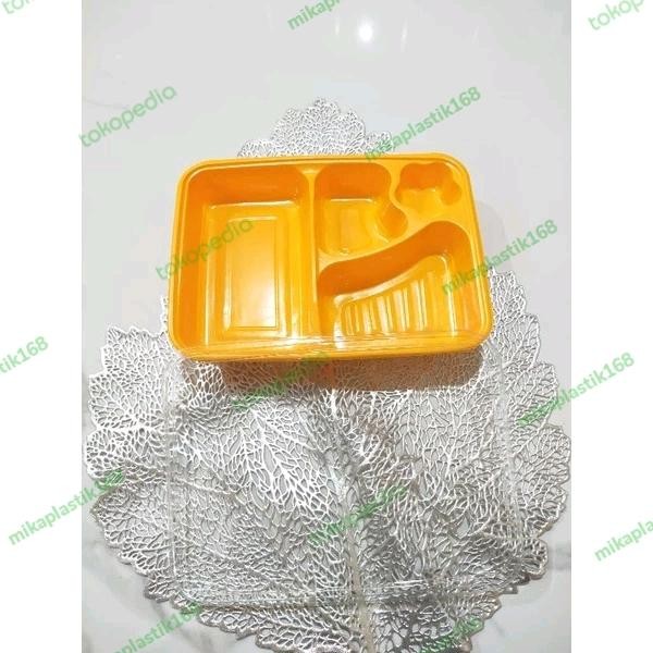 Mika Bento sekat 4 warna kuning isi 25set