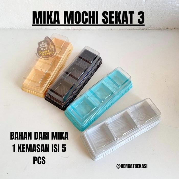 MIKA MOCHI SEKAT 3 + TUTUP / MIKA MOCHI ANEKA WARNA / MIKA MOCHI TEBAL / ISI 5 PCS