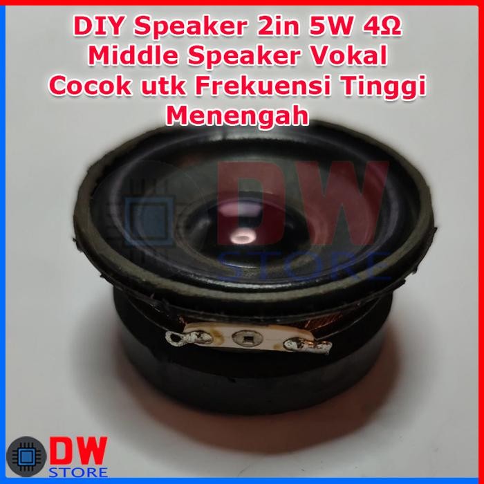 TERLARIS.. DIY Speaker 2in 2 inch Frekuensi High Middle Vokal Tinggi Tweeter 5W 5 Watt 4 ohm 4