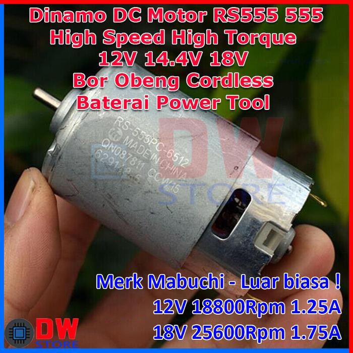 TERLARIS.. Dinamo Motor Obeng Bor Baterai Cordless RS555 555 RS-550 12V 14.4V 18V
