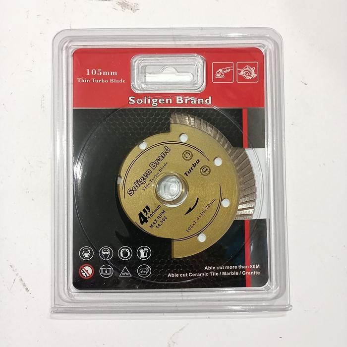 Terbaru - Mata Pisau Gerinda Potong Keramik Granit Turbo Soligen 4"