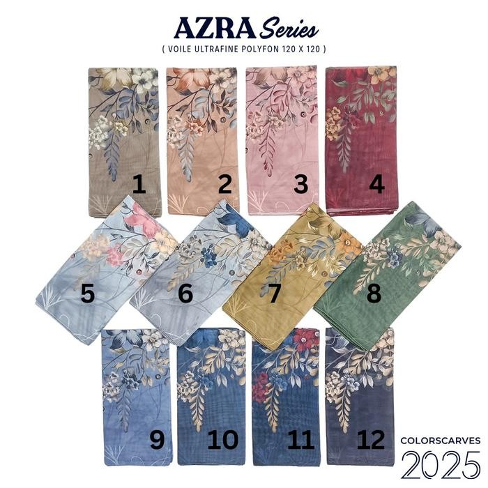 AZRA Series Miss Color Voile Scarf Ultrafine Polyfon - Hijab Size 120 x 120 cm