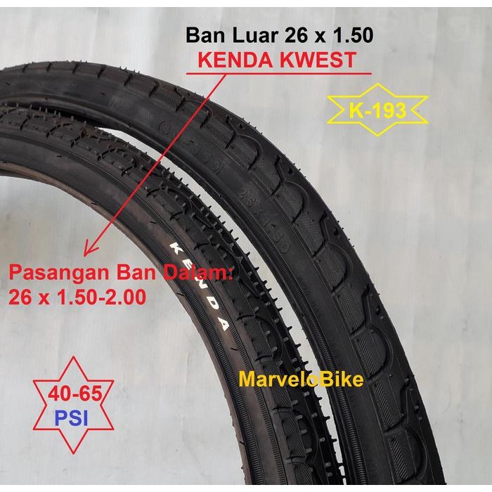Ban Luar Sepeda 26 X 1.50 Kenda Kwest