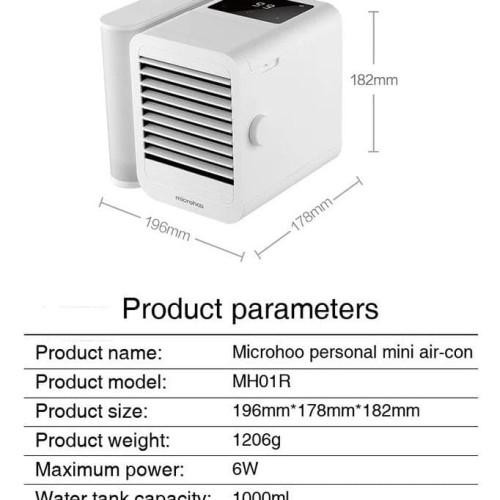 Microhoo Air Cooler Personal Bright Water Cooling Fan Mini Ac Mh01R Pasti Ori