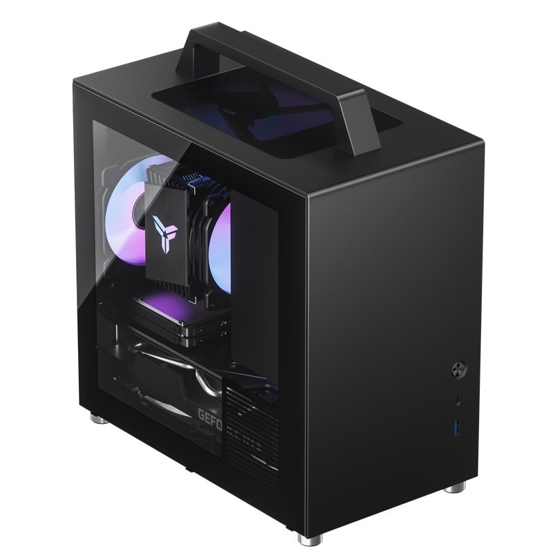 JONSBO T8 PLUS Chassis ITX Desktop Aluminum Side Tempering Glass Supports ATX Power Supply 27CM