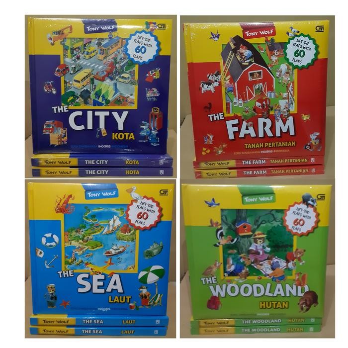 [Pustaka Baru] Boardbook Tony Wolf The City Kota Farm Pertanian Woodland Hutan / The Woodland Hutan