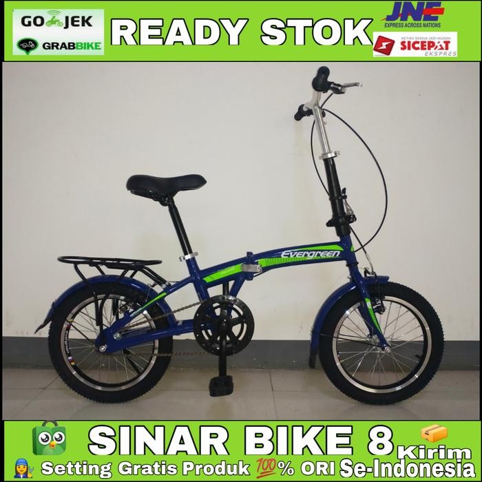 Sepeda Lipat Evergreen 16 Inch Boncengan - Velg Alloy