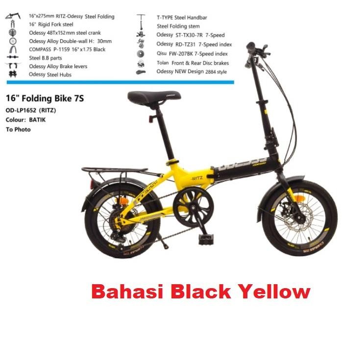 20 Inch Odessy Ritz Sepeda Lipat Anak Dewasa 7 Speed Rem Cakram Stang Dan Batangan Bisa Lipat Bonus