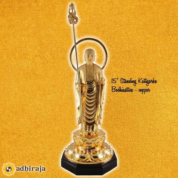 R Standing Ksitigarbha Bodhisattva - Copper