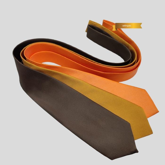 Dasi pria dasi coklat polos orange dasi panjang simpul manual