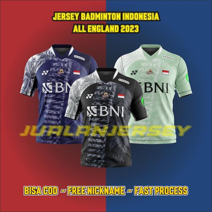Jersey Badminton Indonesia ALL ENGLAND 2023 premium Free custom suka2