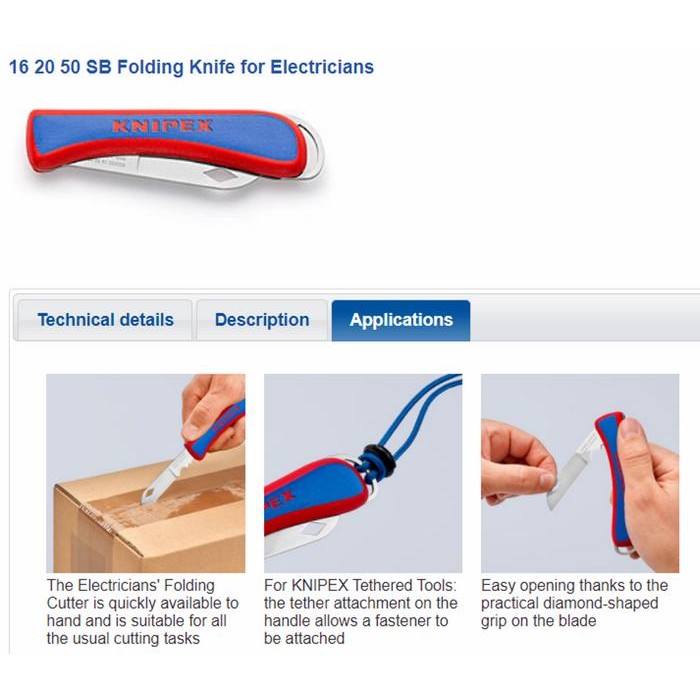 

PISAU CUTTER 16 20 50 SB KNIPEX FOLDING KNIFE FOR ELECTRICIANS KODE 274