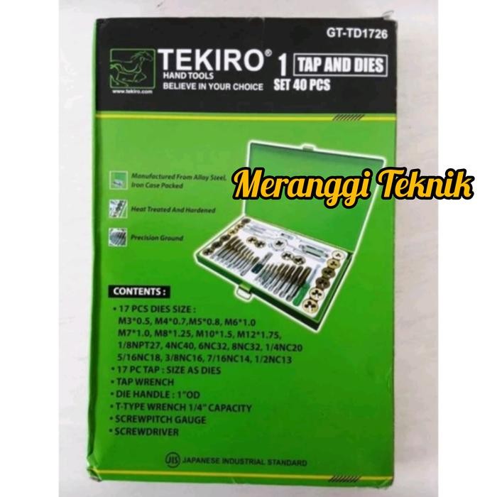 

TEKIRO TAP AND DIES SET 40 PCS KODE 494