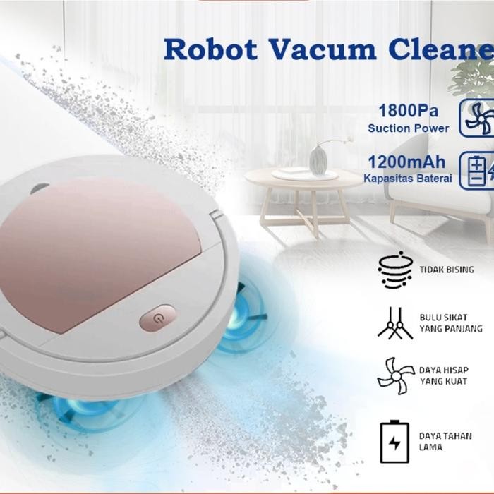 Robot Penyapu 3-In-1 Robot Penyapu Penyedot Debu Cerdas-Warna Ganda