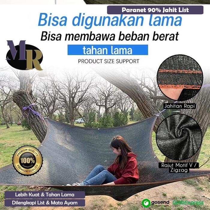 Paranet Jahit Pinggir Custom / Paranet Premium Anti UV / Paranet 90 Persen / PO Jaring Paranet Hitam