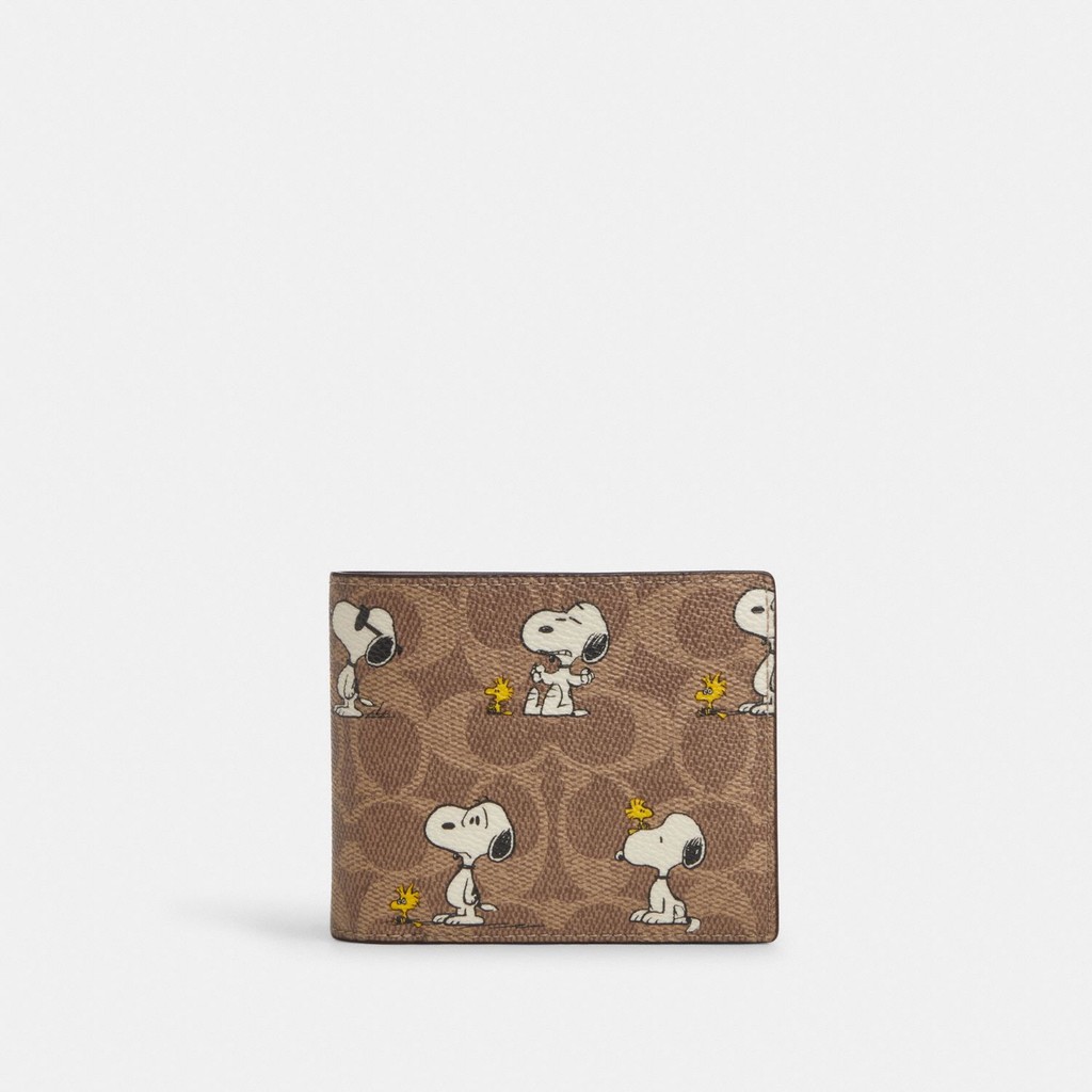 Coach X Peanuts 3-in-1 Wallet in Signature Canvas with Snoopy Print - Dompet Pria