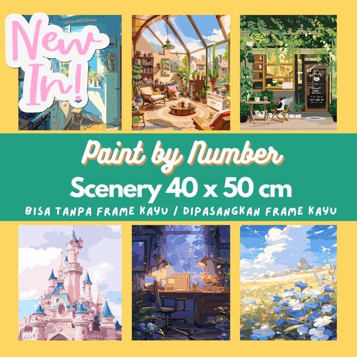 

TERBARU! Paint By Number 40x50cm Series SCENERY Level Hard ( Canvas dengan Frame / Kanvas Tanpa