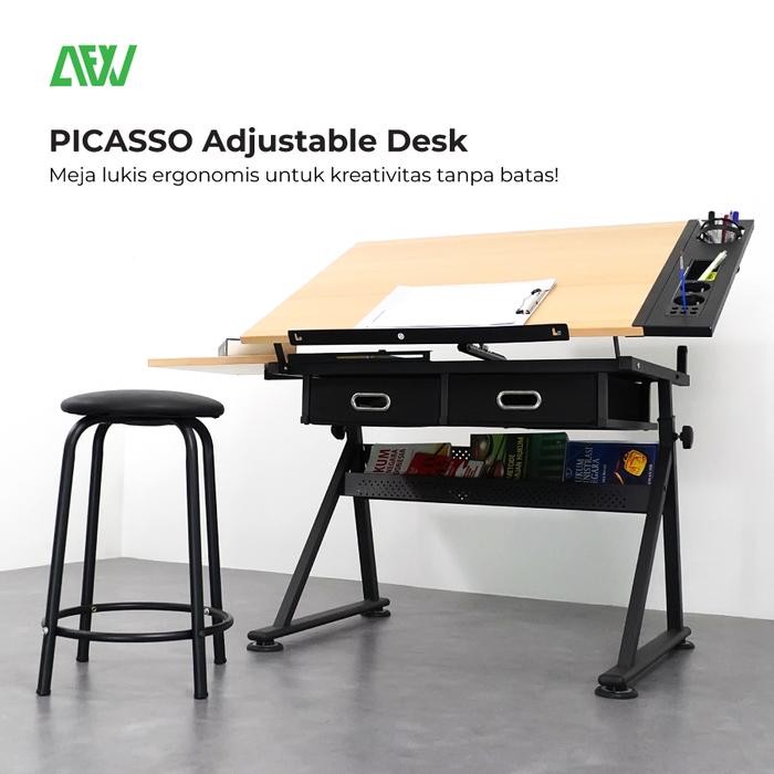 

PROMO! All For Work Meja Lukis Meja Gambar Adjustable PICASSO