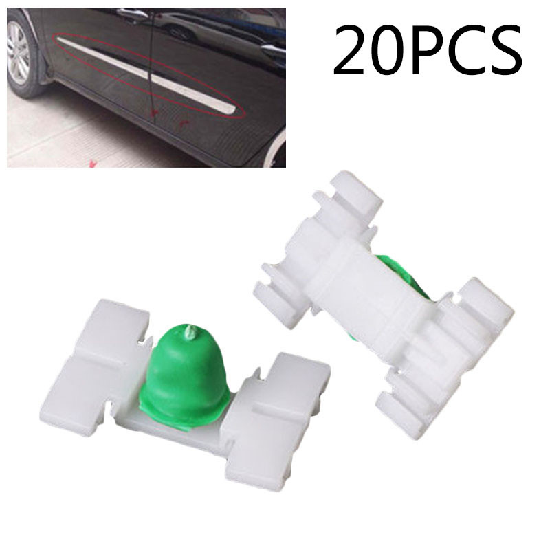 IMPORT 20*Car Door Bumper Strips Car Exterior Door Fender Moulding Trim Clip Car Door Guard