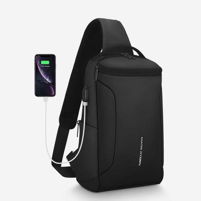 Mark Ryden Tas Selempang Pria Crossbody Waist Sling Bag USB MR7069