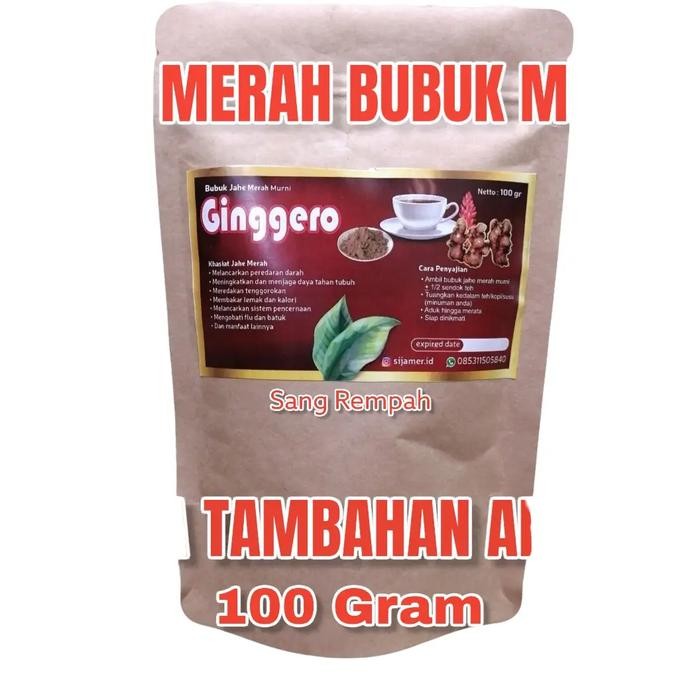 

New Jahe Merah Bubuk Murni 100 Gram Tanpa Gula - Khasiat Mantap - Instan, Spices