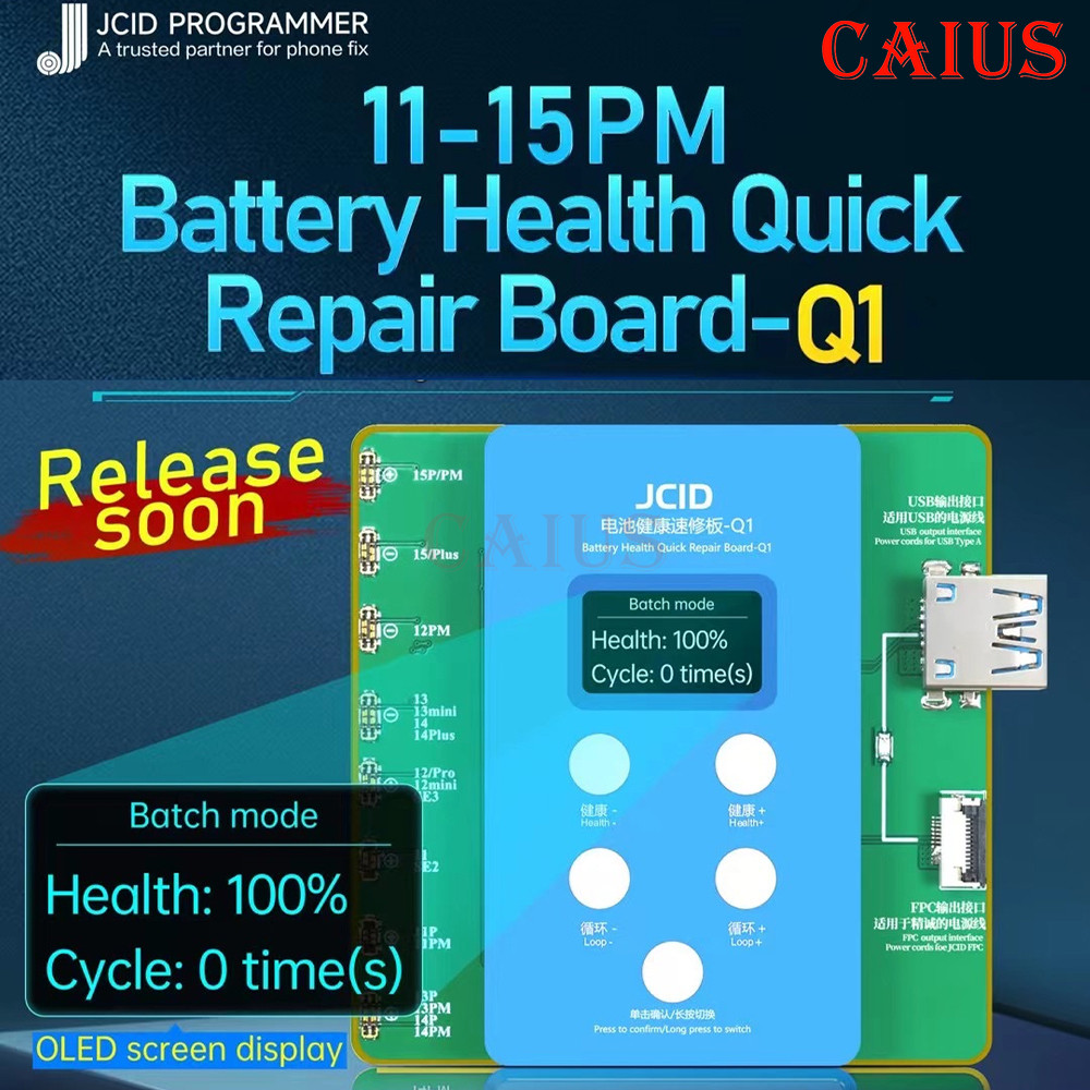 ⚠️ STOK TERBATAS  JCID JC Q1 Battery Efficiency Pop-up Tester OSS W09 Pro V3 for IPhone 11-15 Series