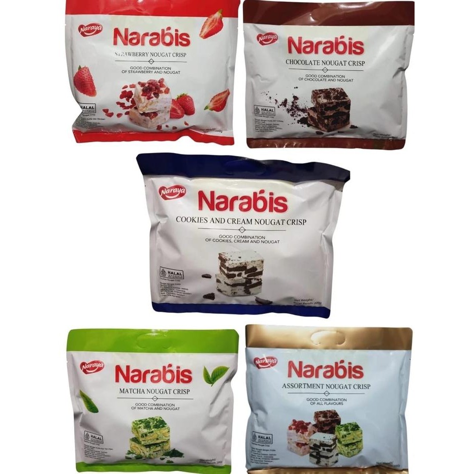 

NARAYA NARABIS Strawberry Matcha Chocolate Cookies Cream Assortment Nougat Crisp 200g