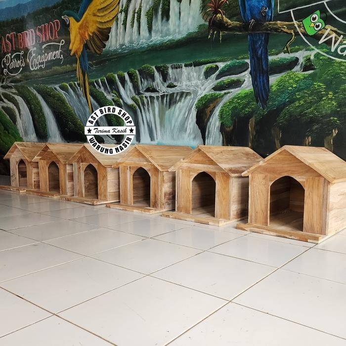 RUMAH KUCING ANJING KELINCI MARMUT KAYU JATI HUTAN