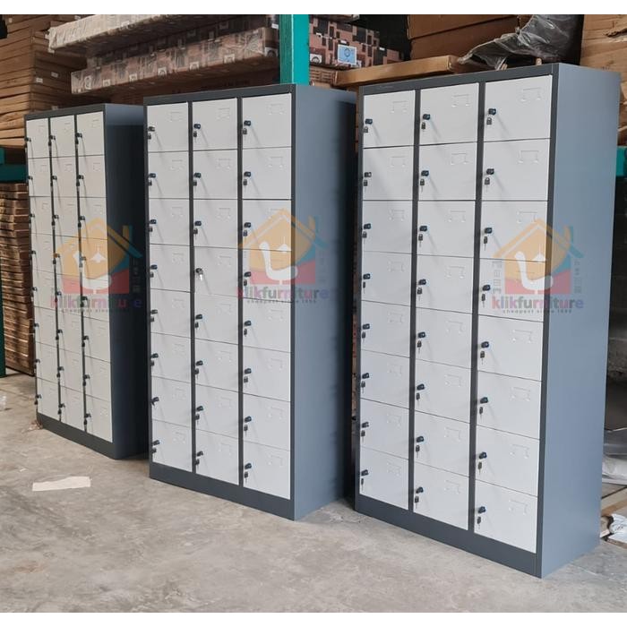 Lemari Loker Locker Cabinet 24 Pintu Full Besi Lk24 Grab/Gosend
