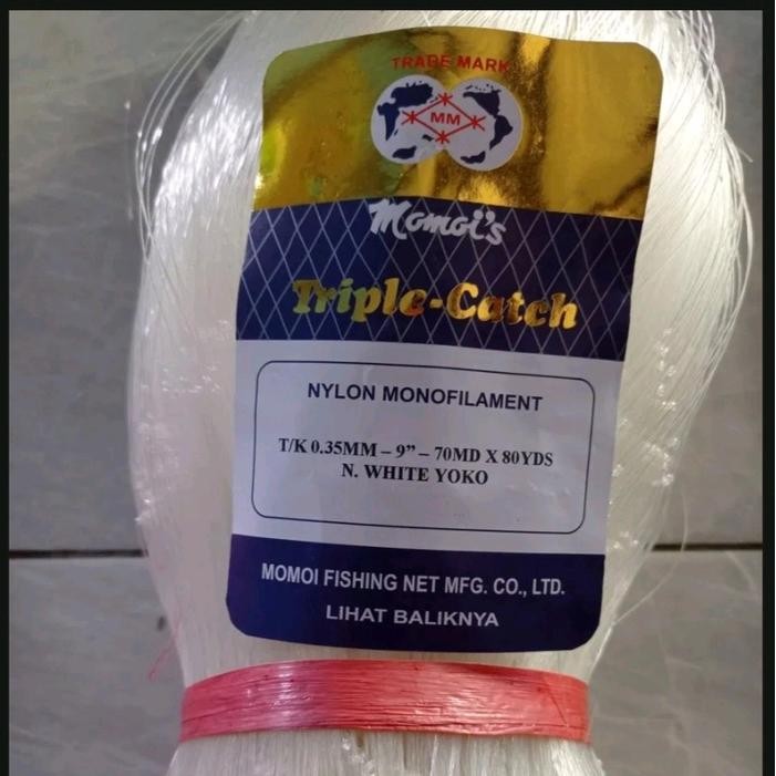 Jaring ikan momoi 0.35 9 inchi 70md/80yds yoko pukat ikan jaring momoi jaring ikan laut jaring senar