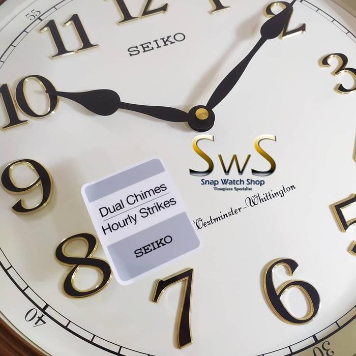 Jam Dinding Seiko Qxd214B Musical Dual Ime Case Kayu Qxd214